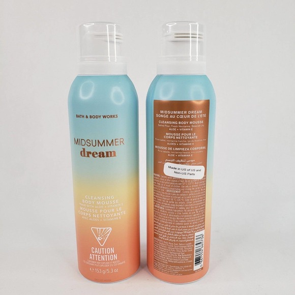 2 Midsummer Dream Cleansing Body Mousse Bath & Body Works Aloe Vitamin E - Picture 2 of 6